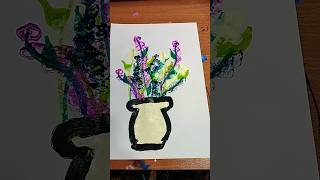 Easy Hand Flower Vase Drawing With Lady Finger  art vibgyordrawings drawing vibrantart art [upl. by Itsirhc744]