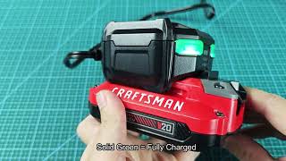 Craftsman Charger Light Meaning Blinking Green Solid Green Red Light Bad Battery [upl. by Ameerahs285]