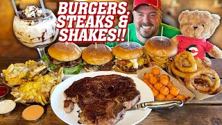 75lb quotHoly Cowquot Angus Burgers Challenge w TBone Steak amp Spicy Hellfire Burger [upl. by Roseanne477]