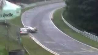 24h Rennen 2004  Crash zwischen Honda NSX und Audi [upl. by Alekin688]