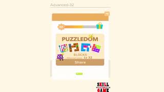 Puzzledom  Blocks  Advanced Level 1  50  Walkthrough [upl. by Clayborn]