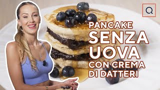 Deliziosi pancakes senza uova con crema di datteri ricettasemplice e salutare [upl. by Eustasius]