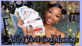 ALL 78 TAROT CARD MEANINGS 🪐🔮🧚🏾‍♀️ [upl. by Mcculloch161]