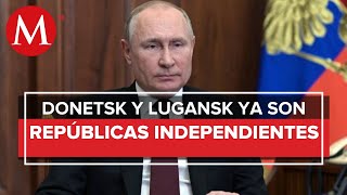 Rusia reconoce independencia de dos repúblicas separatistas de Ucrania [upl. by Ayrb388]