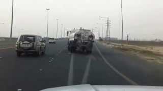 Water tanker on the road while its wheel alignment is out kuwaitup2datecom [upl. by Gifford]