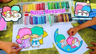 Nasya Mewarnai Gambar My Little Twin Stars  Mewarnai Karakter Sanrio [upl. by Nho877]