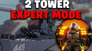 2 TOWER EXPERT MODE WITH WARSHIP  TOWER DEFENSE X ROBLOX [upl. by Akimyt802]