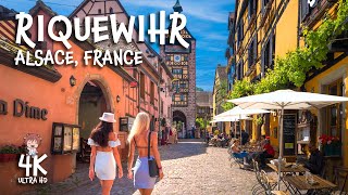 RIQUEWIHR FRANCE 4K walk a fairy tale medieval town in Alsace with Captions [upl. by Elvia]