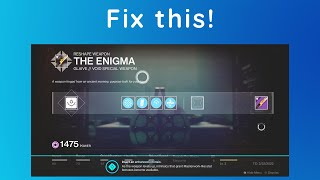 How to Fix quotReshaping the Enigma Questquot Error on Destiny 2  Reshaping the Enigma Quest Bug [upl. by Nikolaus]