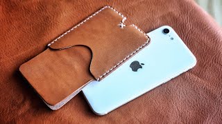 Making the FIRST Leather Case for 2020 iPhone SE [upl. by Alysia]