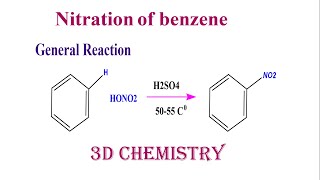 nitration of benzene aromatic electrophilic substitution reaction  Organic chemistry  3D chemistry [upl. by Aisor722]