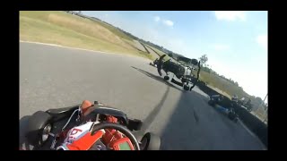 Big Crash Go Kart Crash Lo206 AMP round 3 2018  scary moment [upl. by Suciram]