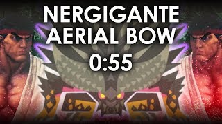 MHWorld  Nergigante VS Aerial Bows in 055 sec [upl. by Burner]