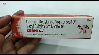 Sumo Gel  Diclofenac Diethylamine Virgin Linseed Oil Methyl Salicylate and Menthol Gel Uses  Sumo [upl. by Airamahs78]