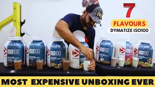 Dymatize ISO 100 Hydrolyzed Whey 7 Flavours Unboxing  Best Flavour  Biggest Unboxing Ever  PROTM [upl. by Sieracki]