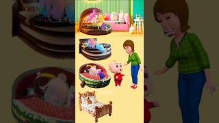 The Baby is sleeping on a chocolate bed😨  shorts ytshorts funny cocomelon cartoon [upl. by Llatsyrc]