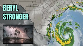 LIVE COVERAGE Beryl stronger as it approaches Texas [upl. by Om]