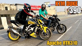 Apache RTR310 vs KTM Duke 390  Ride Comparison [upl. by Enilrae]