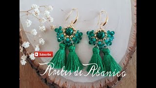 ARETES DE ABANICO FACIL DE HACER Con Cecy Love Bisuteria [upl. by Harret]