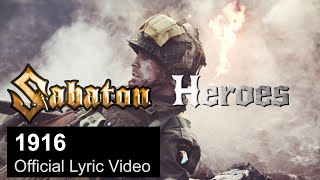 SABATON  1916 Official Lyric Video [upl. by Kamilah]