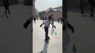 Hathras school bls skating skater rollarskate skate roller feedshorts blsinternational [upl. by Inaflahk91]