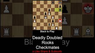 Deadly Doubled Rooks Checkmates  Mate in 2 Chess Puzzle 366  Black to play  chess [upl. by Ellenrahs]