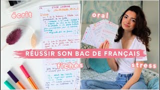 RÉUSSIR SON BAC DE FRANÇAIS  oral écrit fiches stress [upl. by Ruprecht]