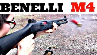 Shooting The Benelli M4  Slugs And Rapid Fire [upl. by Aicilihp]