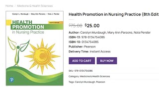 PDF Health Promotion in Nursing Practice  8th Edition  Price 25  eBook [upl. by Nevar]