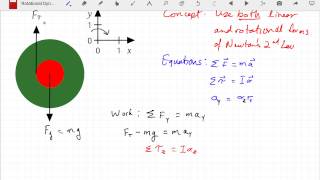 Rotational Dynamics Problem 2 Falling YoYo [upl. by Annabella385]