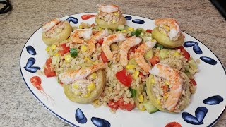 Recette dété Salade de blé au thon artichaut farci au thon crevettes [upl. by Aihsined]