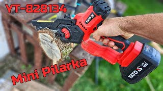 MINI Pilarka YATO YT828134  Bezszczotkowa Automatyczne Smarowanie Łańcucha  TEST [upl. by Yziar]