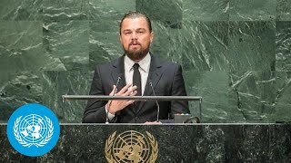 Leonardo DiCaprio UN Messenger of Peace at the opening of Climate Summit 2014 [upl. by Yekciv]