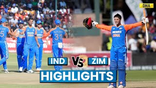 India Vs Zimbabwe Highlights 2nd T20 Abhishek Sharma Scores Hundred IND Beat ZIM By 100 Runs [upl. by Lihkin628]