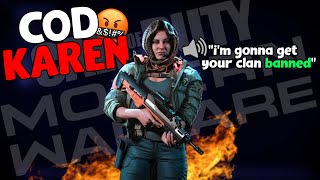 COD KAREN TRIED TO GET US BANNED FOR BEING TOXIC MW Trash Talking [upl. by Anuait762]