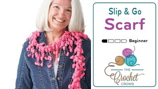 BEGINNER Slip N Go Crochet Scarf [upl. by Eciral]