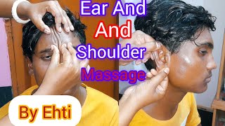 ASMR Long Time Tapping Scratching Ear And Shoulder Massage Head And Ear Massager By Ehti [upl. by Accever811]