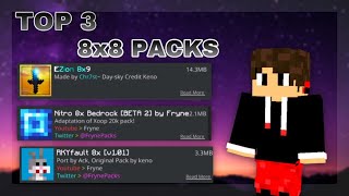 TOP 3 MCPE 8x8 TEXTURE PACKS [upl. by Crispa801]