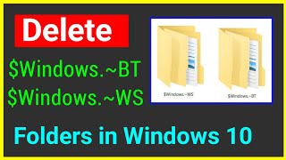 How to delete WindowsBT  WindowsWS Folder in Windows 1078 [upl. by Eglanteen]