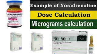 Noradrenaline Dose Calculation Example  Noradrenaline calculation mcgkgmin Formula [upl. by Viradis]