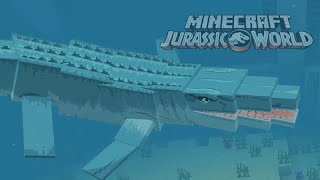 NADANDO CON EL MOSASAURUS Y LOS DINOSAURIOS BUG DE MINECRAFT JURASSIC WORLD DLC Minecraft [upl. by Ibbie278]