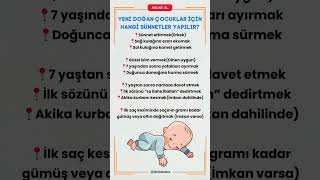 YENİ Doğan Bebekler İçin Hangi Sünnetler Yapılır [upl. by Dewees]