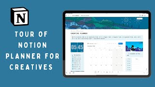 Notion tour of planner for creatives｜beginnerfriendly｜Etsy shop｜boost your creativity｜Moody blue [upl. by Ahseet325]