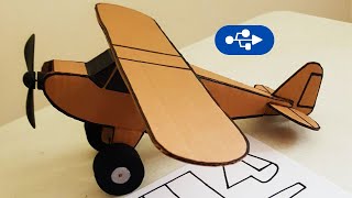 AVION DE CARTON CON MOTOR USB  COMO HACERLO FACIL CON PLANTILLA Y EXPLICADO PASO A PASO [upl. by Corotto653]