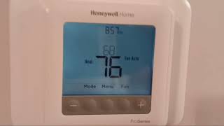 How to program Honeywell Home Pro Series push button thermostat [upl. by Fanchet]