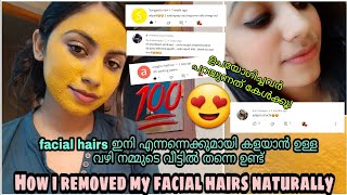 How to remove facial hair naturally at home  malayalam  Permenant hair removal [upl. by Spurgeon550]