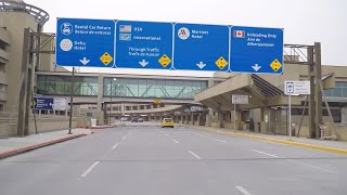 Calgary Airport YYC  Driving to Downtown ALBERTA Canada [upl. by Llewop]