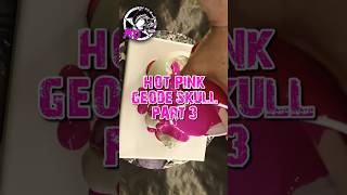 MAGICAL COLOR EXPLOSION Hot Pink Geode Skull Part 3 SkullArt GeodeArt AcrylicPaintPour [upl. by Hsivat]