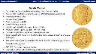 Math History 137 Nobel Prize Fields Medal and Abel Prize Winners [upl. by June900]