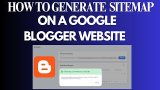 How To Generate Sitemap For Google Blogger Website  Tutorial [upl. by Conte]